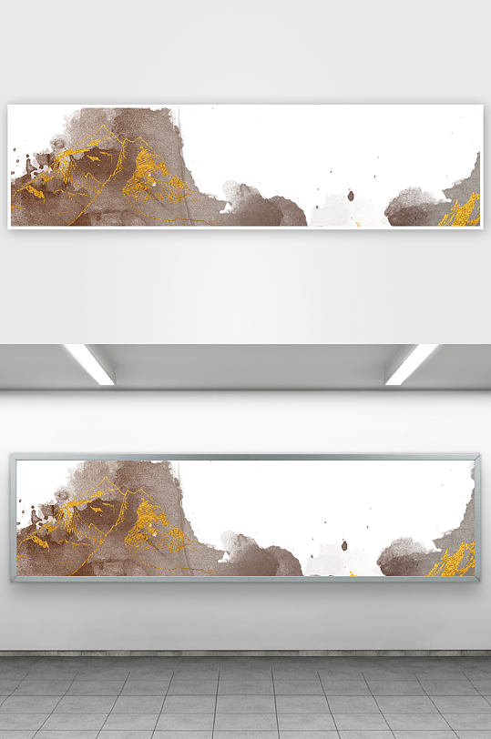 山水风景画中式挂画装饰画-众图网