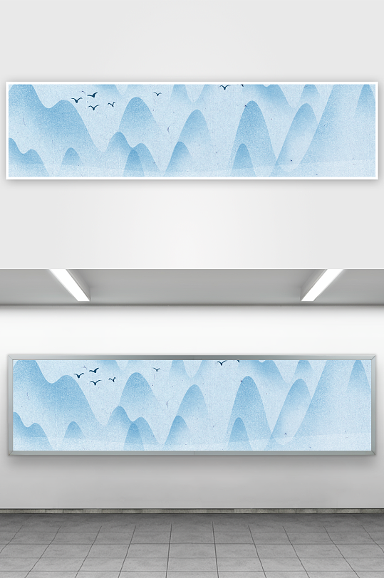 山水风景画中式挂画装饰画-众图网