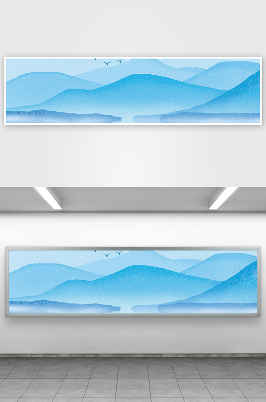 山水风景画中式挂画装饰画-众图网