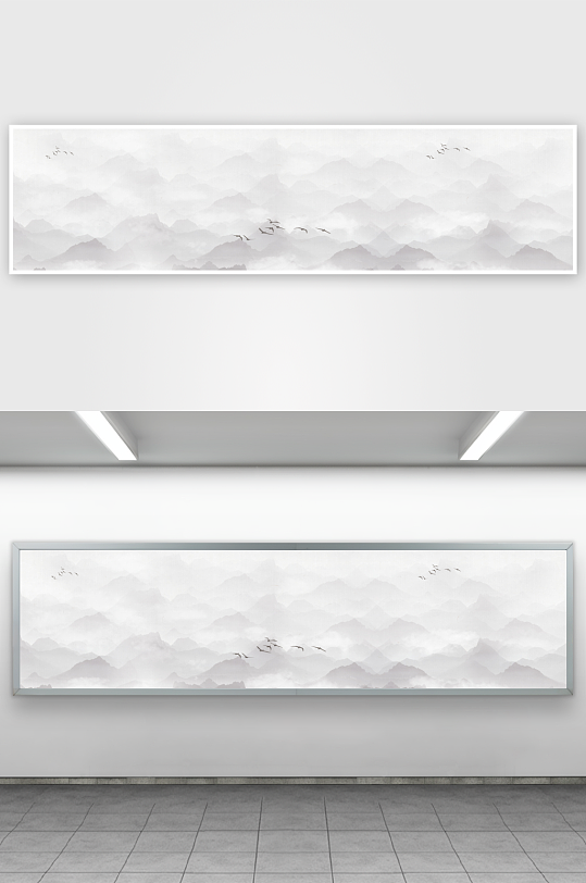 山水风景画中式挂画装饰画-众图网