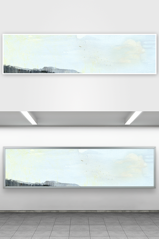 山水风景画中式挂画装饰画-众图网