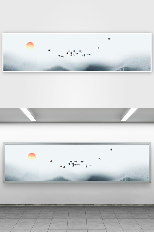 山水风景画中式挂画装饰画-众图网