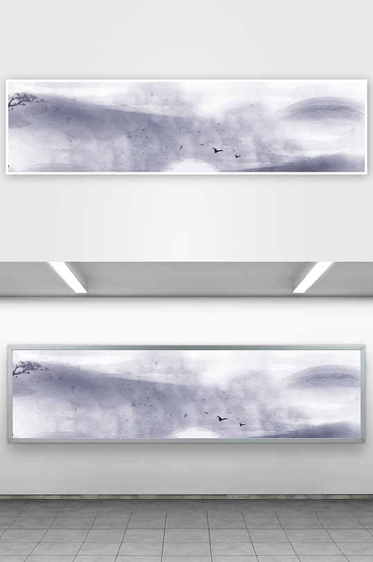 山水风景画中式挂画装饰画-众图网