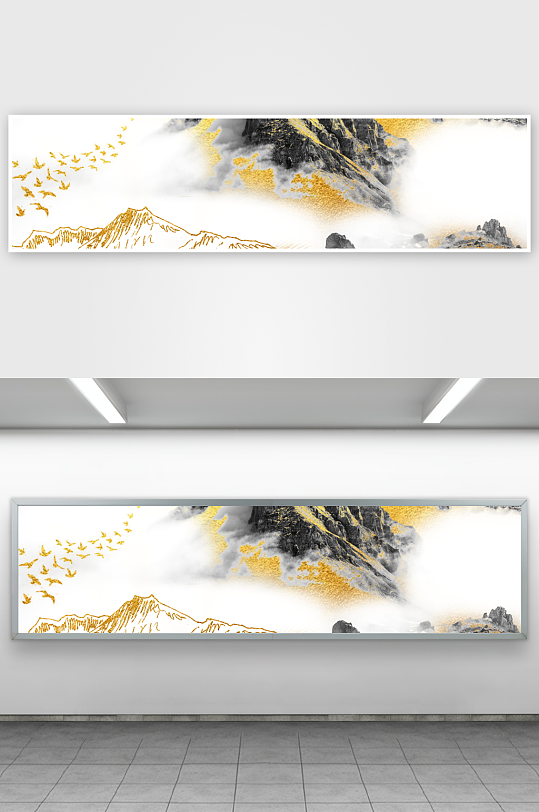 水墨山水风景画装饰画-众图网