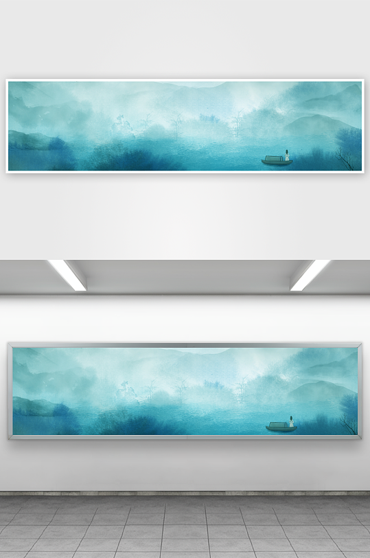 水墨山水风景画装饰画-众图网