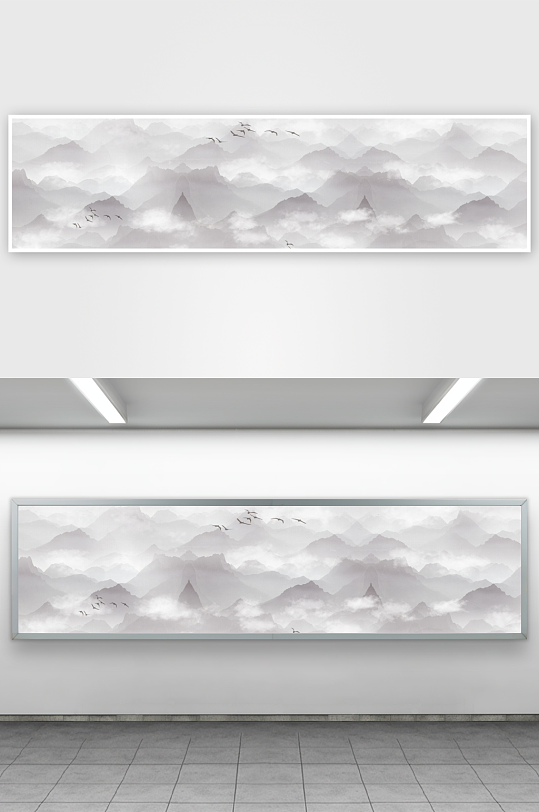 水墨山水风景画装饰画-众图网