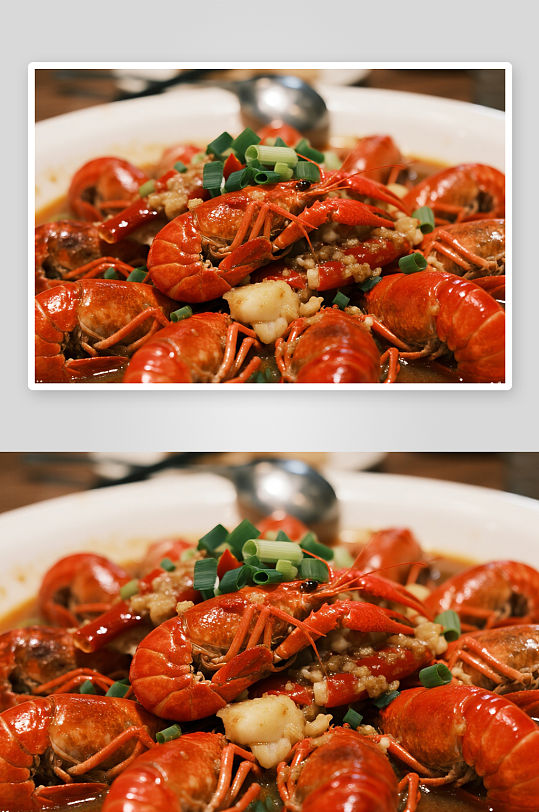 蒜蓉小龍蝦美食攝影圖片