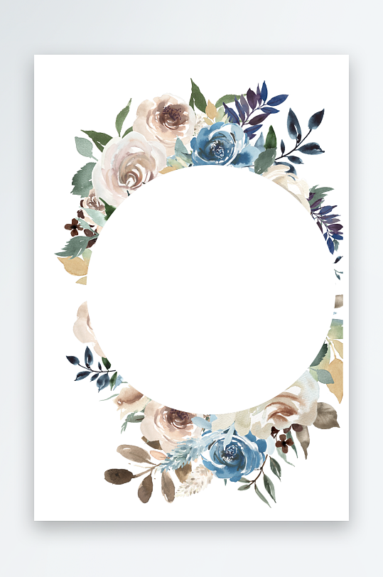 水彩植物树叶花卉免抠素材-众图网