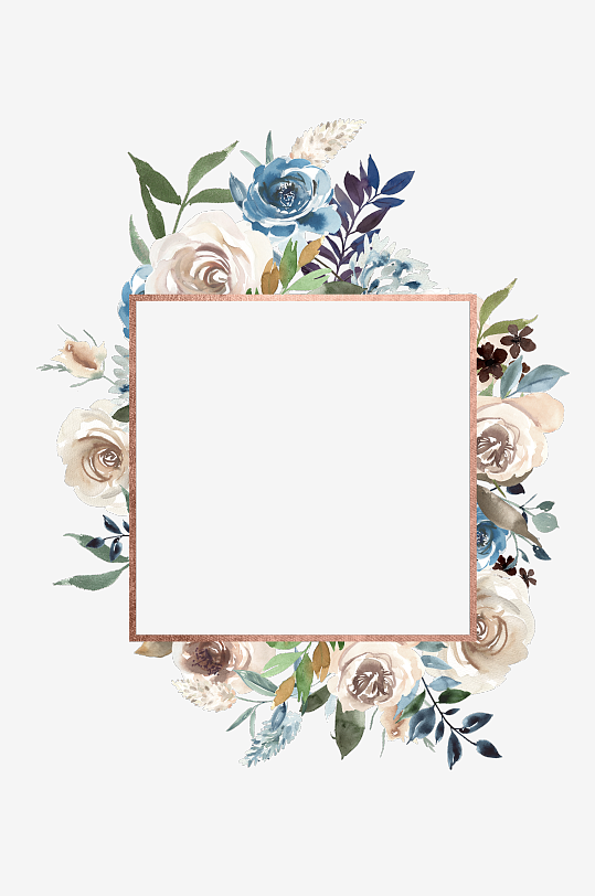 水彩植物树叶花卉免抠素材-众图网