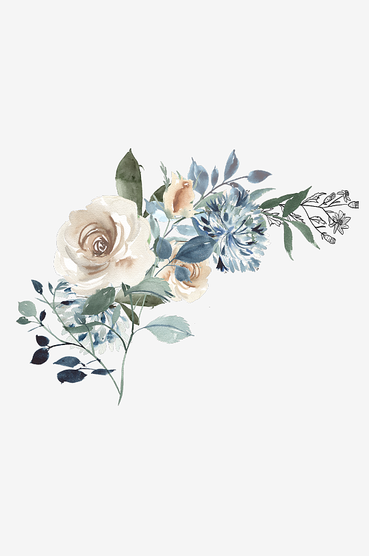 水彩植物花卉免抠素材-众图网