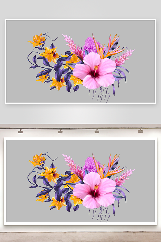 唯美水彩花卉免抠图-众图网