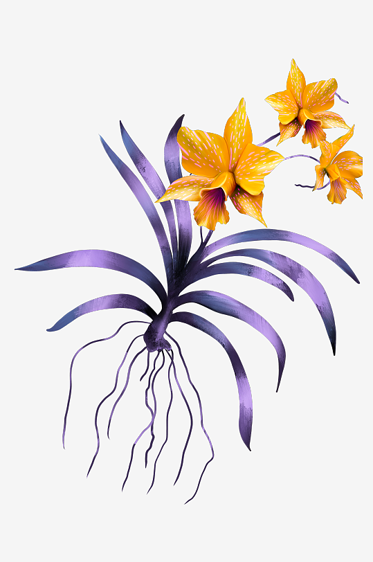 唯美水彩花卉免抠图-众图网