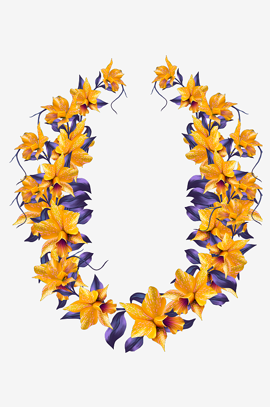 唯美水彩花卉免抠图-众图网