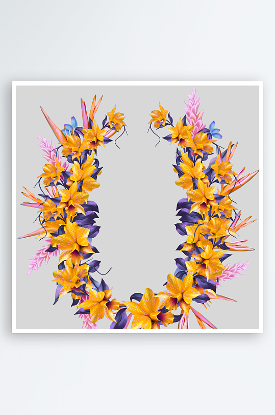 唯美水彩花卉免抠图-众图网