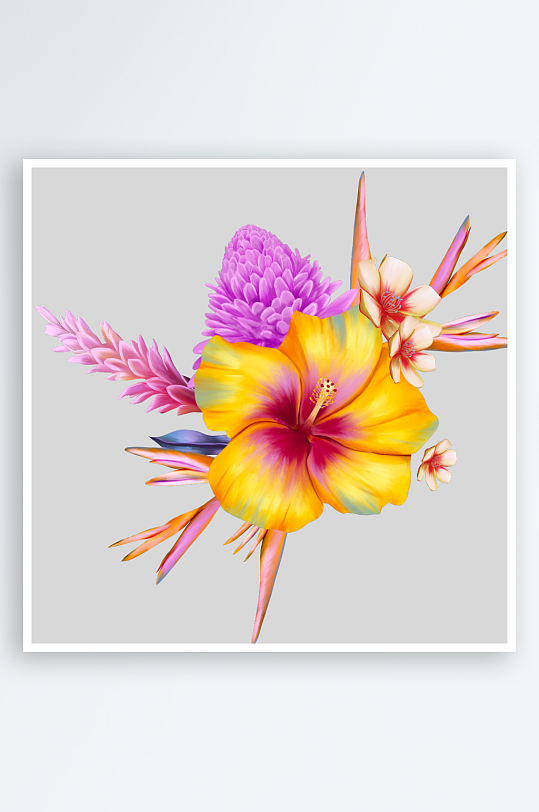 水彩花卉植物免抠素材-众图网