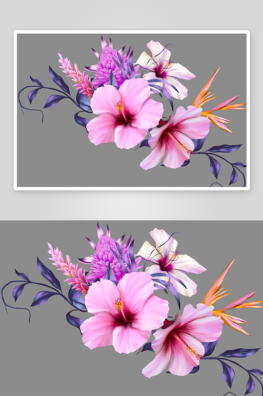水彩花卉植物免抠素材-众图网