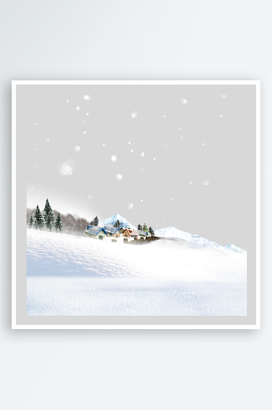 冬季雪地雪景免抠图-众图网