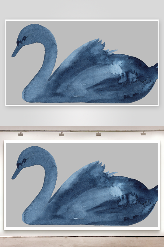 水彩手绘天鹅免抠素材-众图网