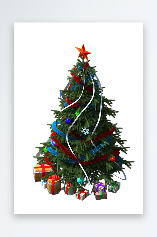 圣诞冷杉树免抠素材-众图网