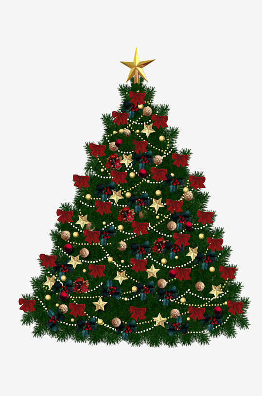 圣诞冷杉树免抠图-众图网
