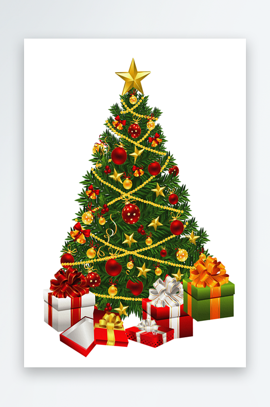 圣诞冷杉树免抠图-众图网