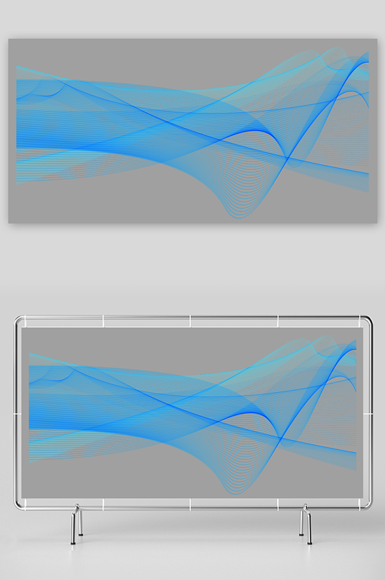 蓝色科技线条免抠素材-众图网