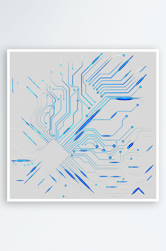 蓝色科技线条免抠素材-众图网