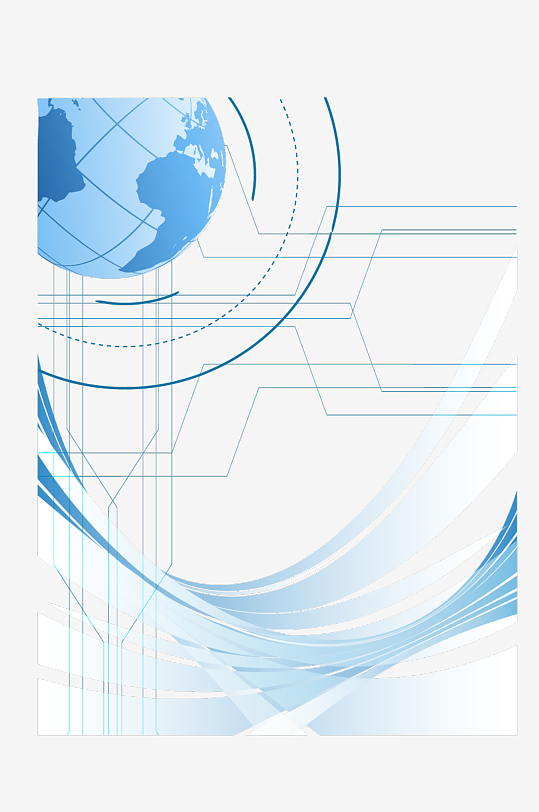 蓝色科技线条免抠图-众图网