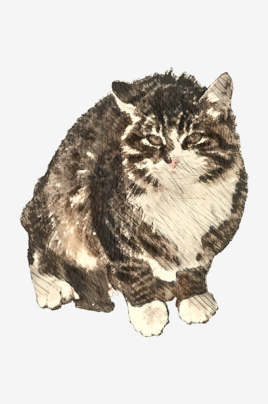 唯美水彩动物树枝免抠图-众图网