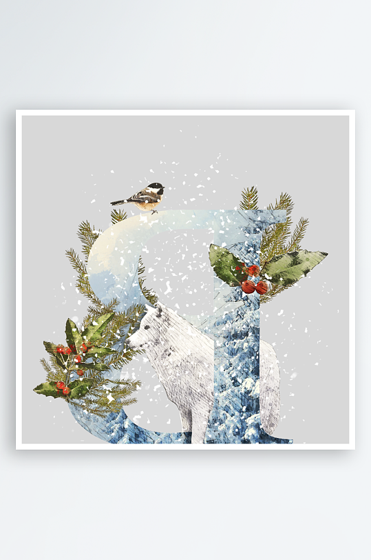 唯美水彩动物树枝免抠图-众图网