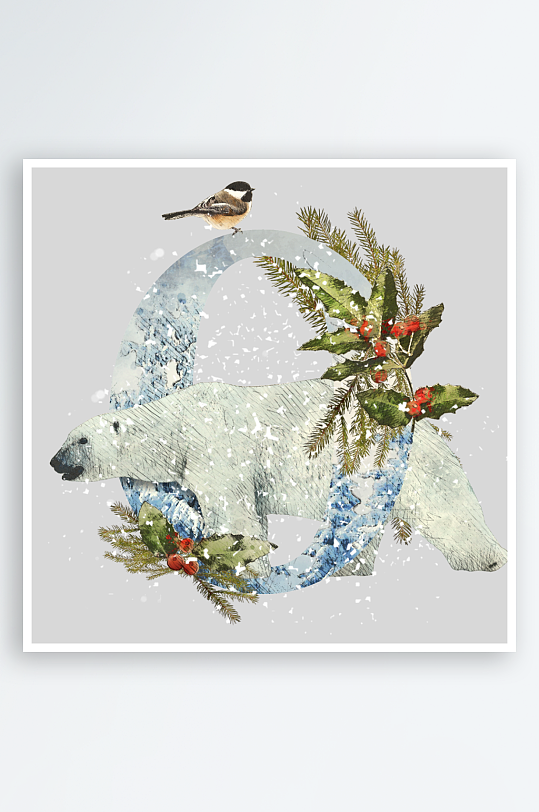 唯美水彩动物树枝免抠图-众图网