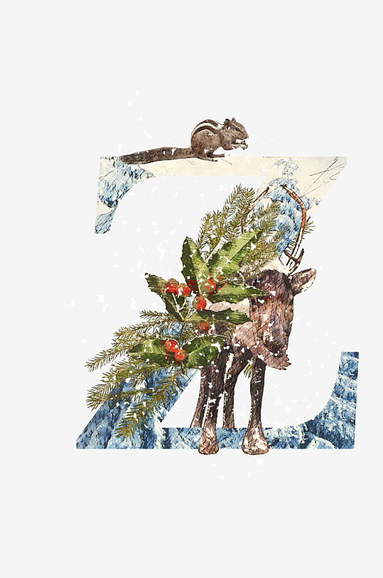 圣诞动物免抠png素材-众图网