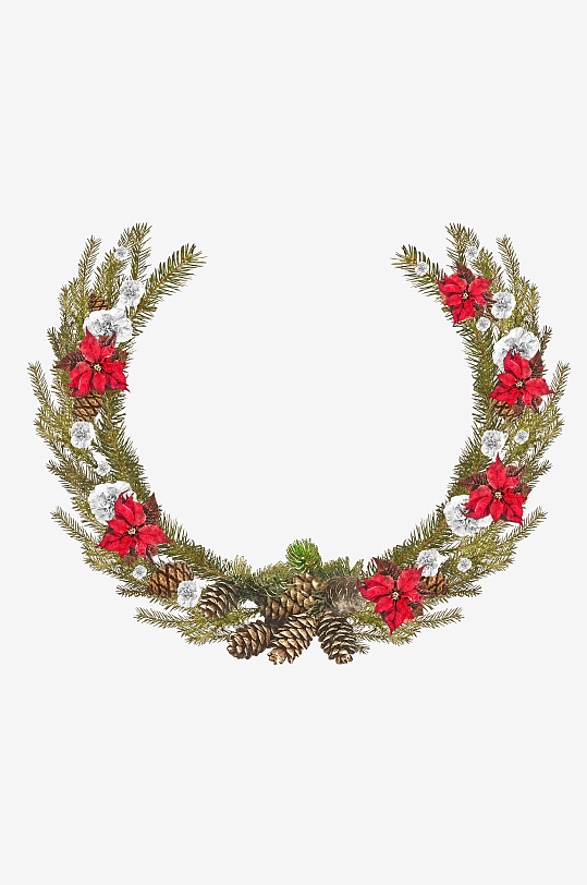 圣诞花圈元素素材-众图网