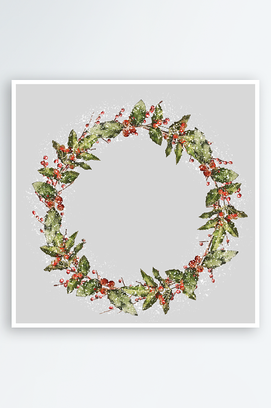 圣诞花圈元素素材-众图网