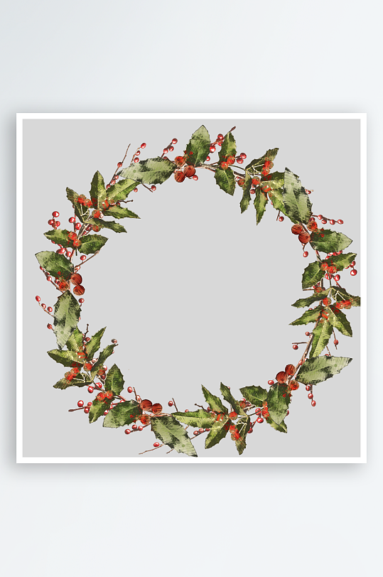圣诞花圈元素素材-众图网