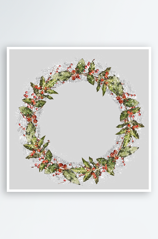 圣诞花圈元素素材-众图网