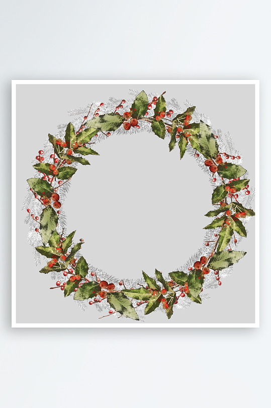 圣诞花圈元素素材-众图网