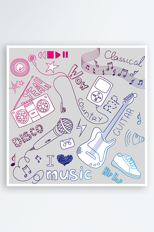 音乐音符音阶免抠图素材-众图网