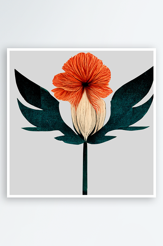 复古手绘植物花卉素材-众图网