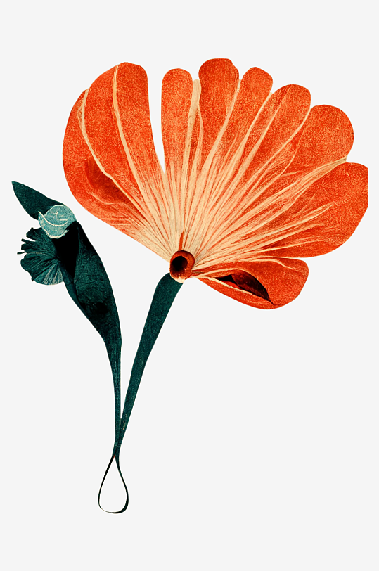 复古手绘植物花卉素材-众图网