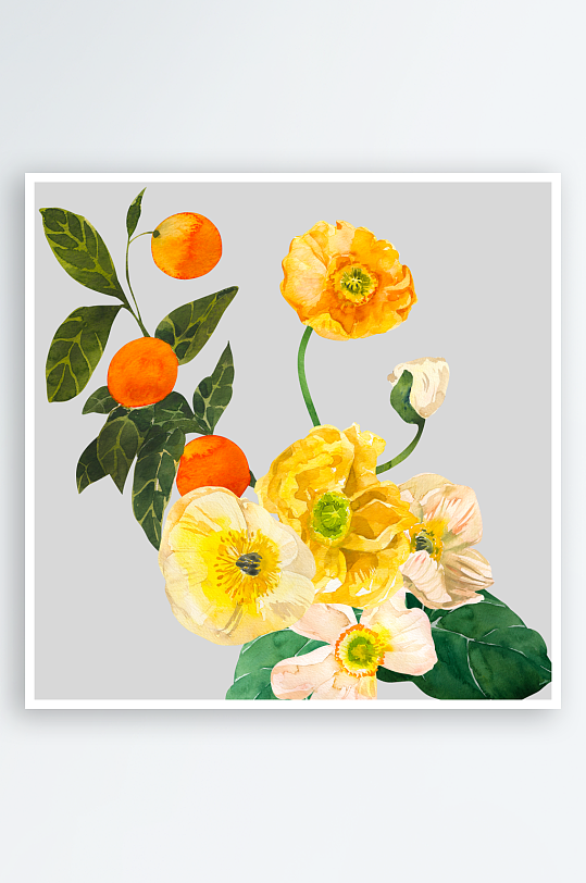 手绘植物花卉免抠素材-众图网