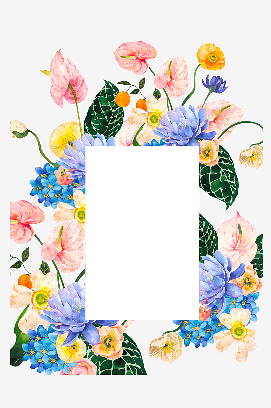 手绘植物花卉免抠素材-众图网