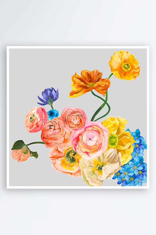 手绘植物花卉免抠素材-众图网