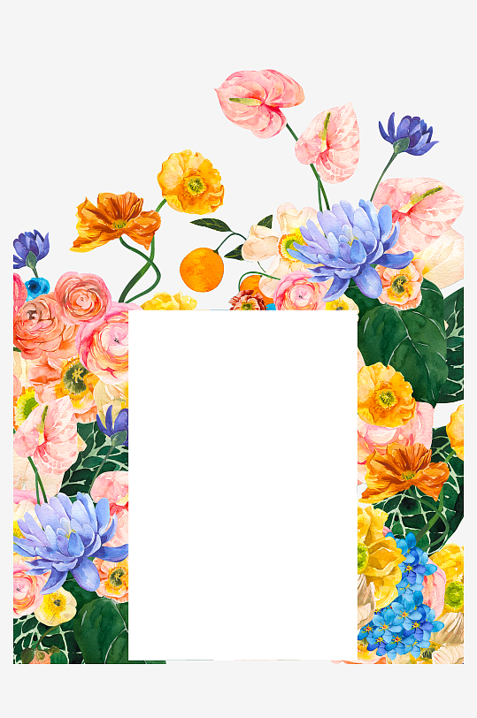 手绘植物花卉免抠素材-众图网