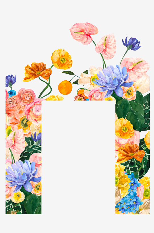 手绘植物花卉免抠素材-众图网