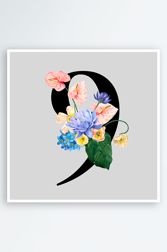 手绘植物花卉png素材-众图网