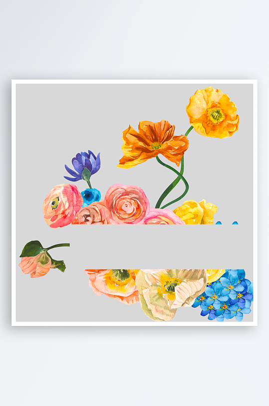 手绘植物花卉png素材-众图网