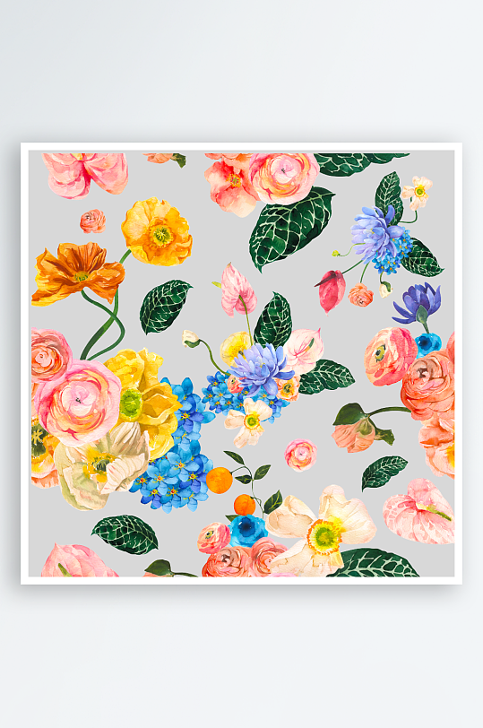 手绘植物花卉png素材-众图网