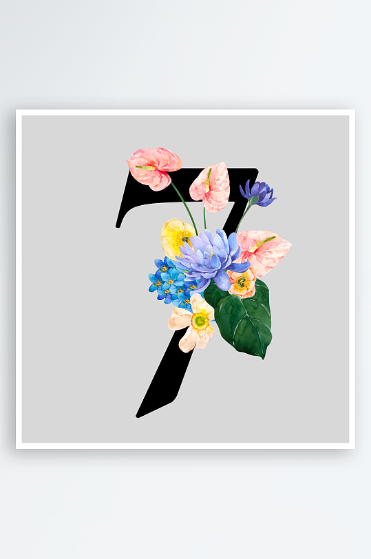 手绘植物花卉png素材-众图网