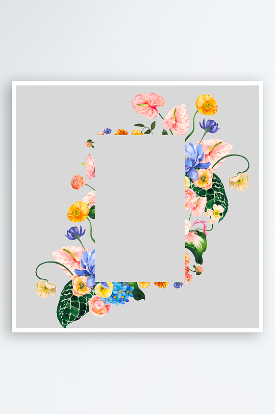 手绘植物花卉png图片-众图网